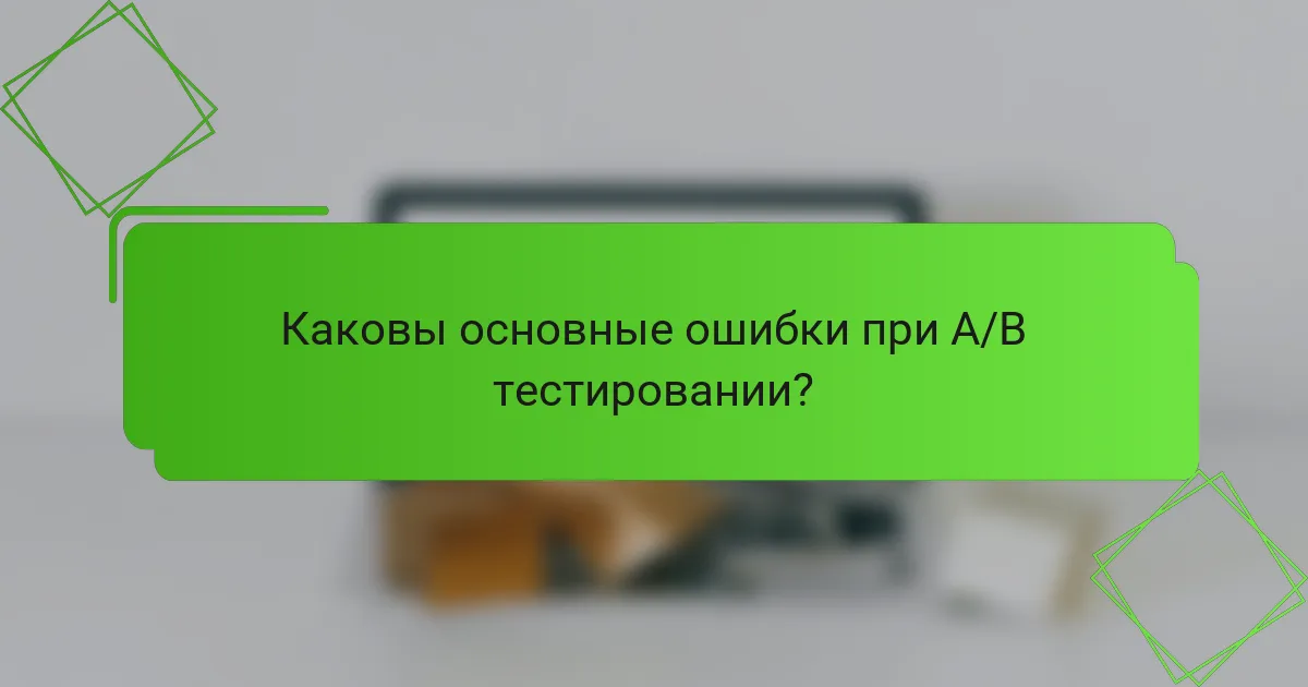 Каковы основные ошибки при A/B тестировании?