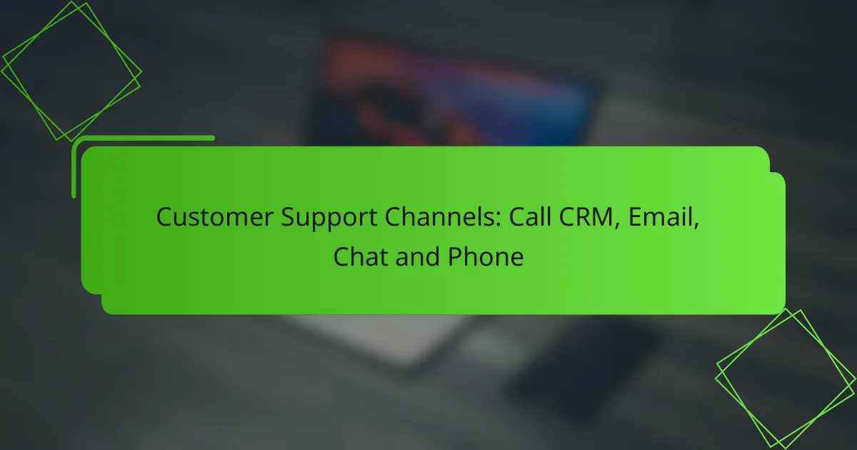 Каналы поддержки клиентов: Call CRM, Email, Chat and Phone