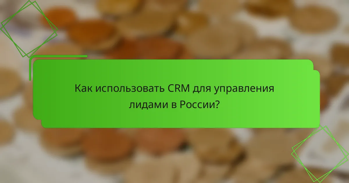 Как использовать CRM для управления лидами в России?
