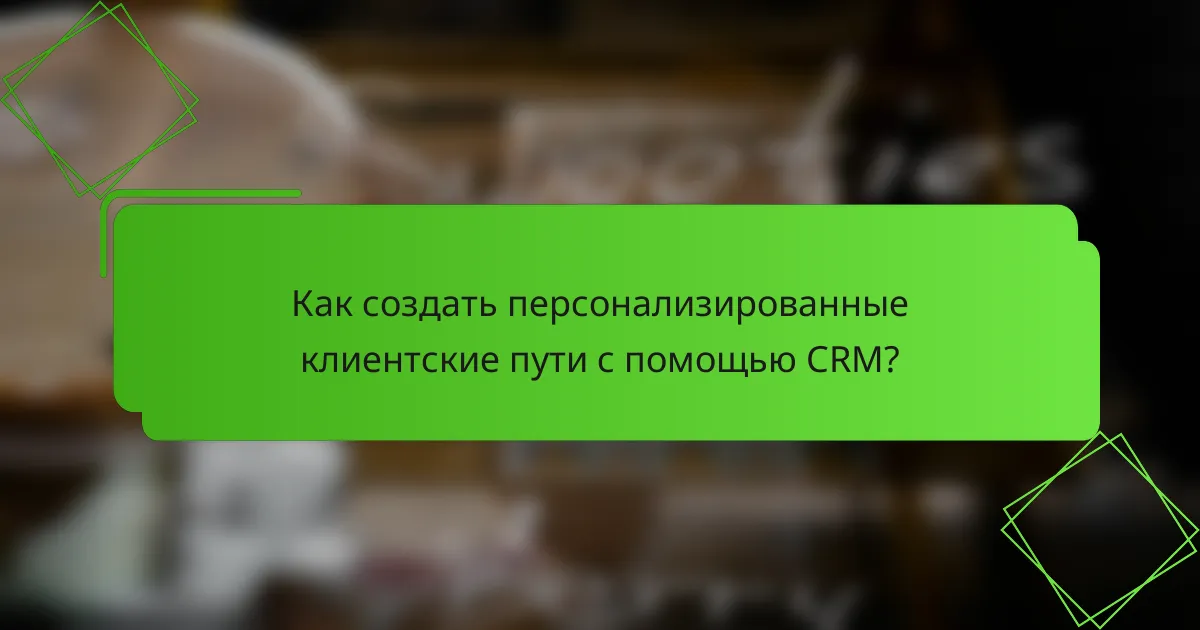 Как создать персонализированные клиентские пути с помощью CRM?
