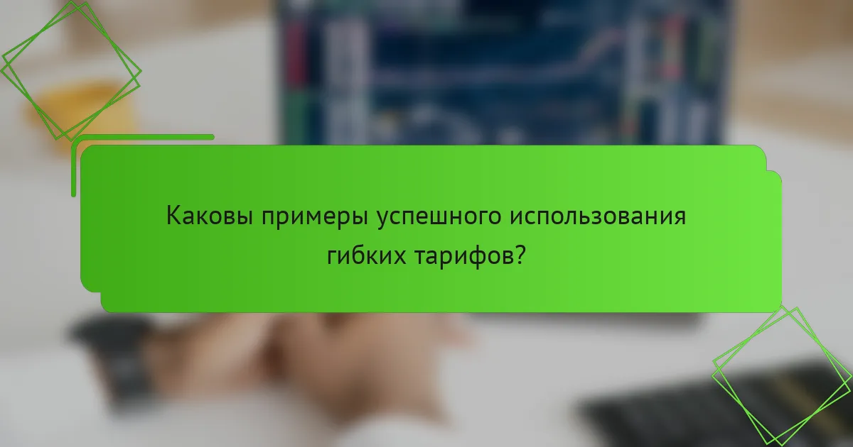 Каковы примеры успешного использования гибких тарифов?